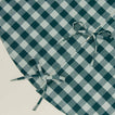 Detailed view of Essential GIngham Tree Skirt - Sky/Peacock