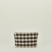 Large essential gingham pouch in light grey and black