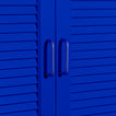 Small essential drawer pulls in klein blue on cabinet