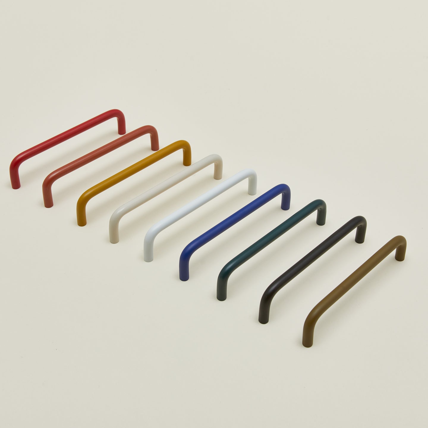 Large drawer pulls in a variety of colors.