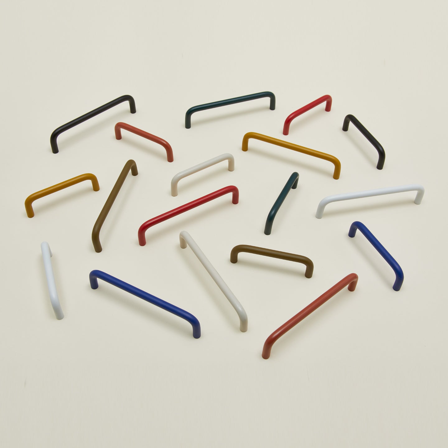 Drawer pulls in a variety of colors and sizes.
