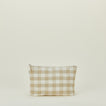 Large essential gingham pouch in ivory and flax 