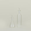 Set of two glass oil and vinegar bottles