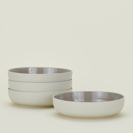 Essential Low Bowl, Set of 4 - Light Grey