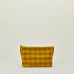 Large essential gingham pouch in mustard and bronze