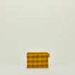 Small essential gingham pouch in mustard and bronze