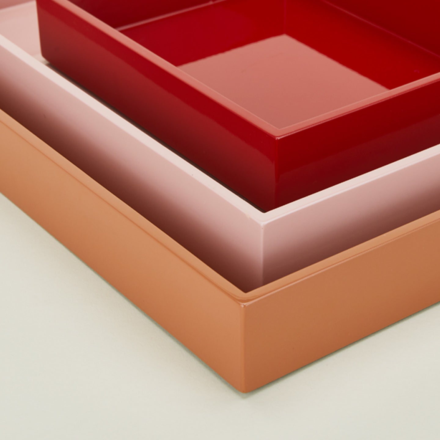 Detailed view of Essential nested trays in warms