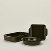 Essential Bakeware bundle in olive with 8x8, 9x13, and pie dish
