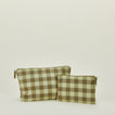 Essential gingham pouches in sage and olive
