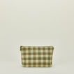 Large essential gingham pouch in sage and olive