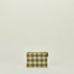 Small essential gingham pouch in sage and olive