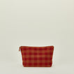 Large essential gingham pouch in red and terracotta