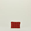 Small essential gingham pouch in red and terracotta