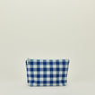 Large essential gingham pouch in sky and blue