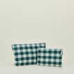 Essential gingham pouches in sky and peacock