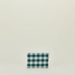 Small essential gingham pouch in sky and peacock