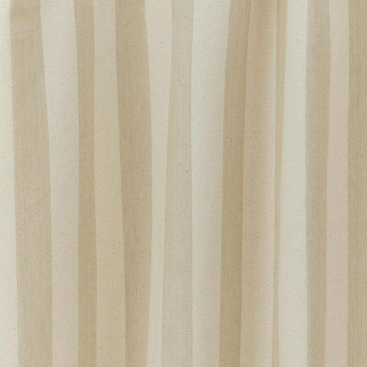 Close up view of Essential striped shower curtain ivory / flax