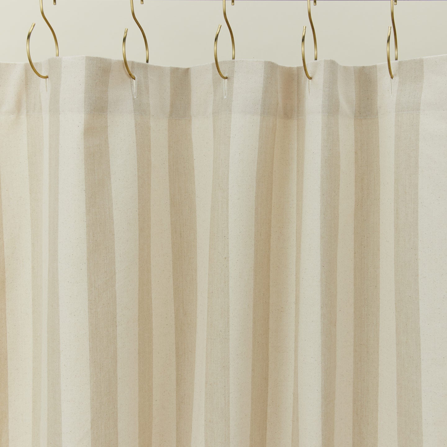 Essential striped shower curtain ivory / flax