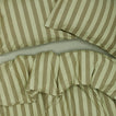 Essential Stripe Pillowcases, Set of 2 - Sage/Olive on bed with matching duvet