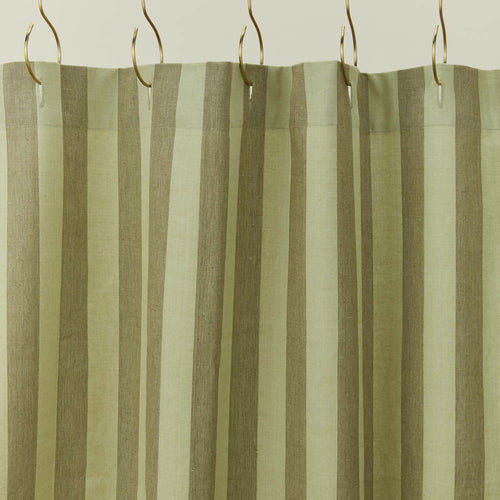 Essential striped shower curtain olive / sage