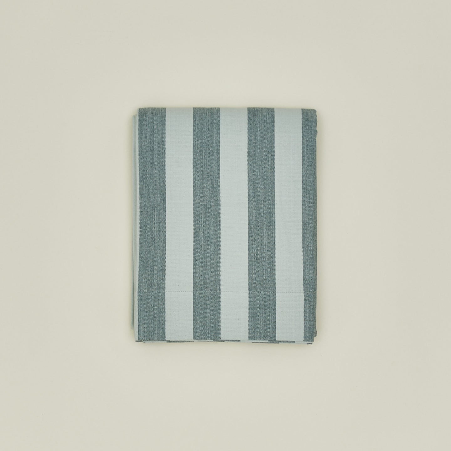 Essential striped shower curtain in sky / peacock