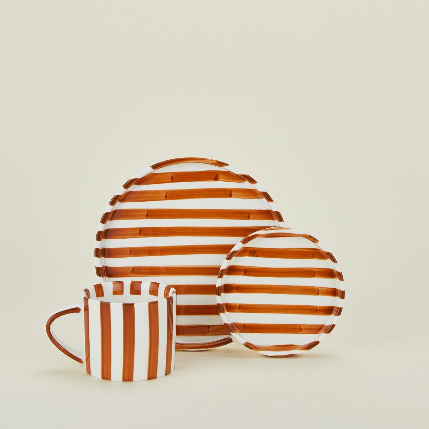 Fodory brown striped dinnerware family