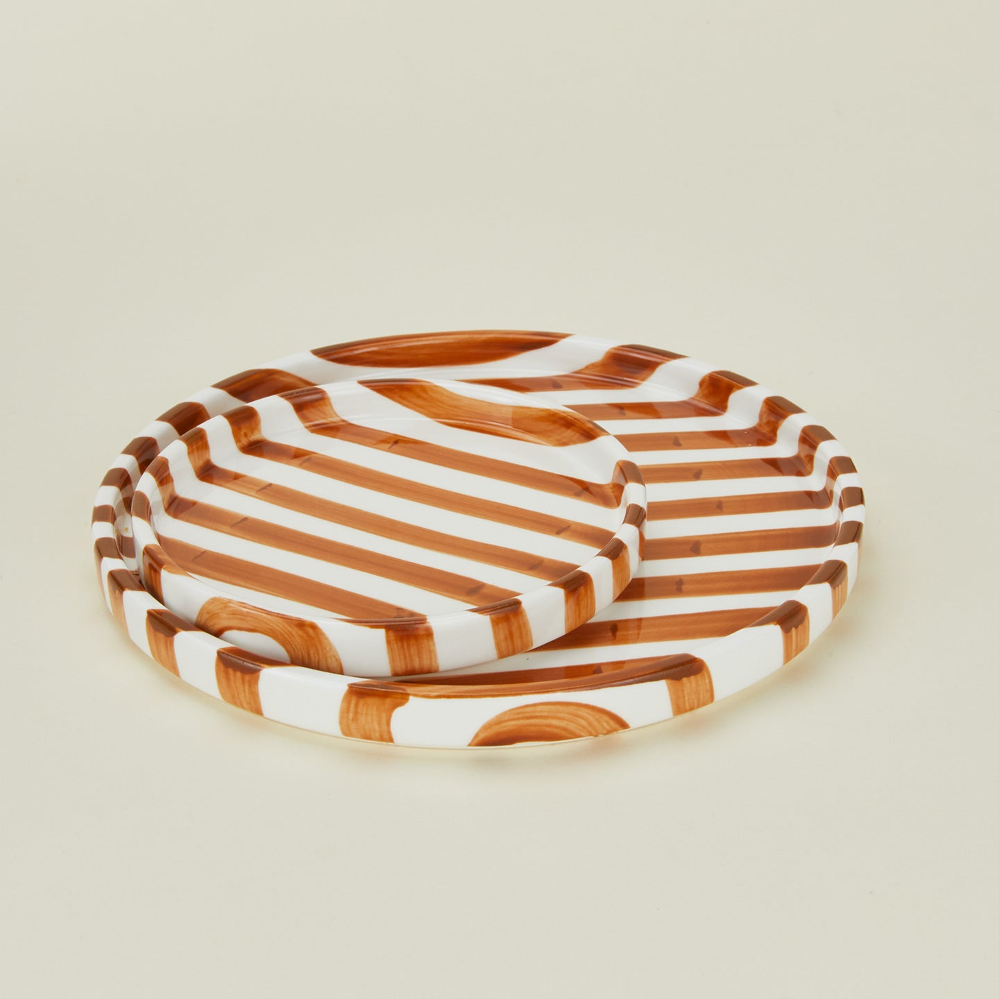 Fodory brown striped salad plates