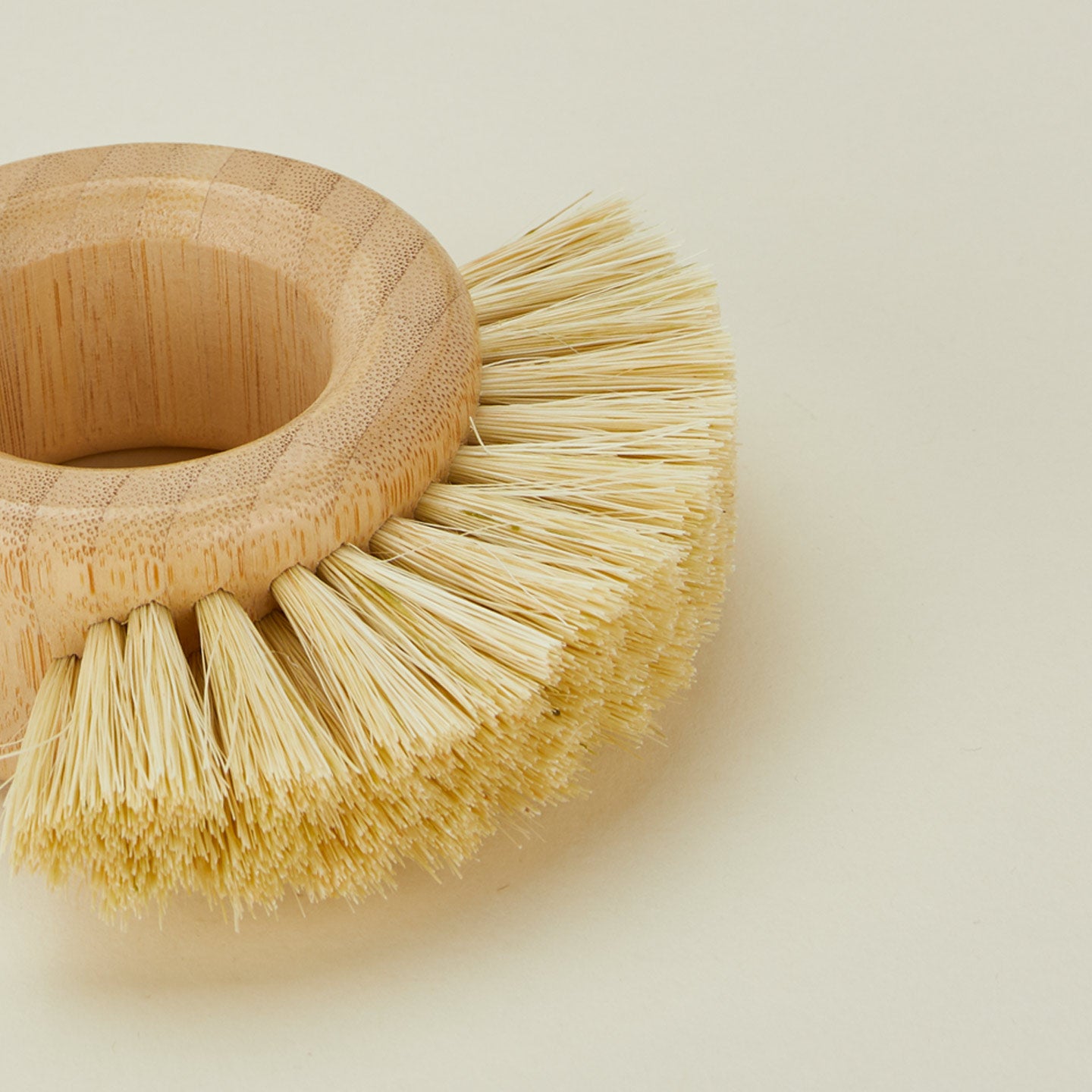 Close up view of round ring shaped cleaning brush