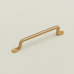 Close up view of brass handle