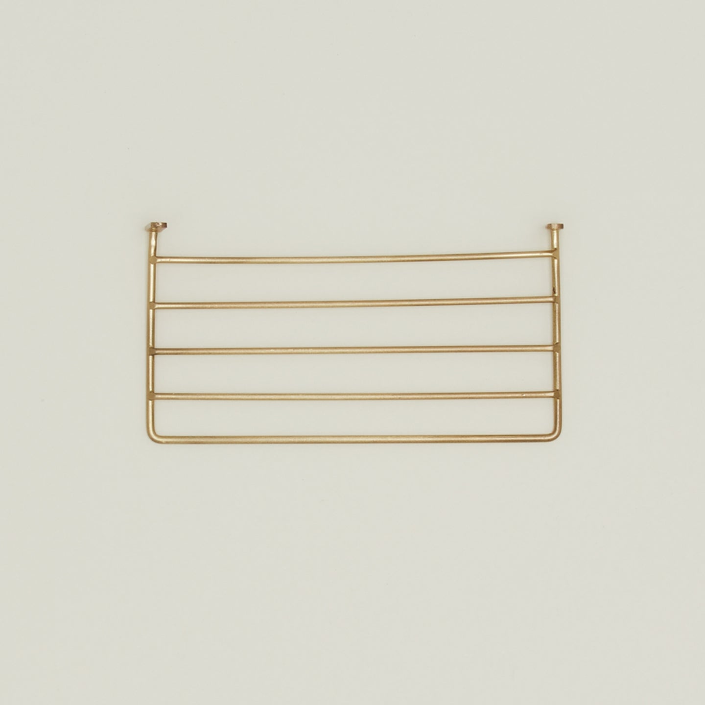 Overhead view Fog Linen Brass shelf 