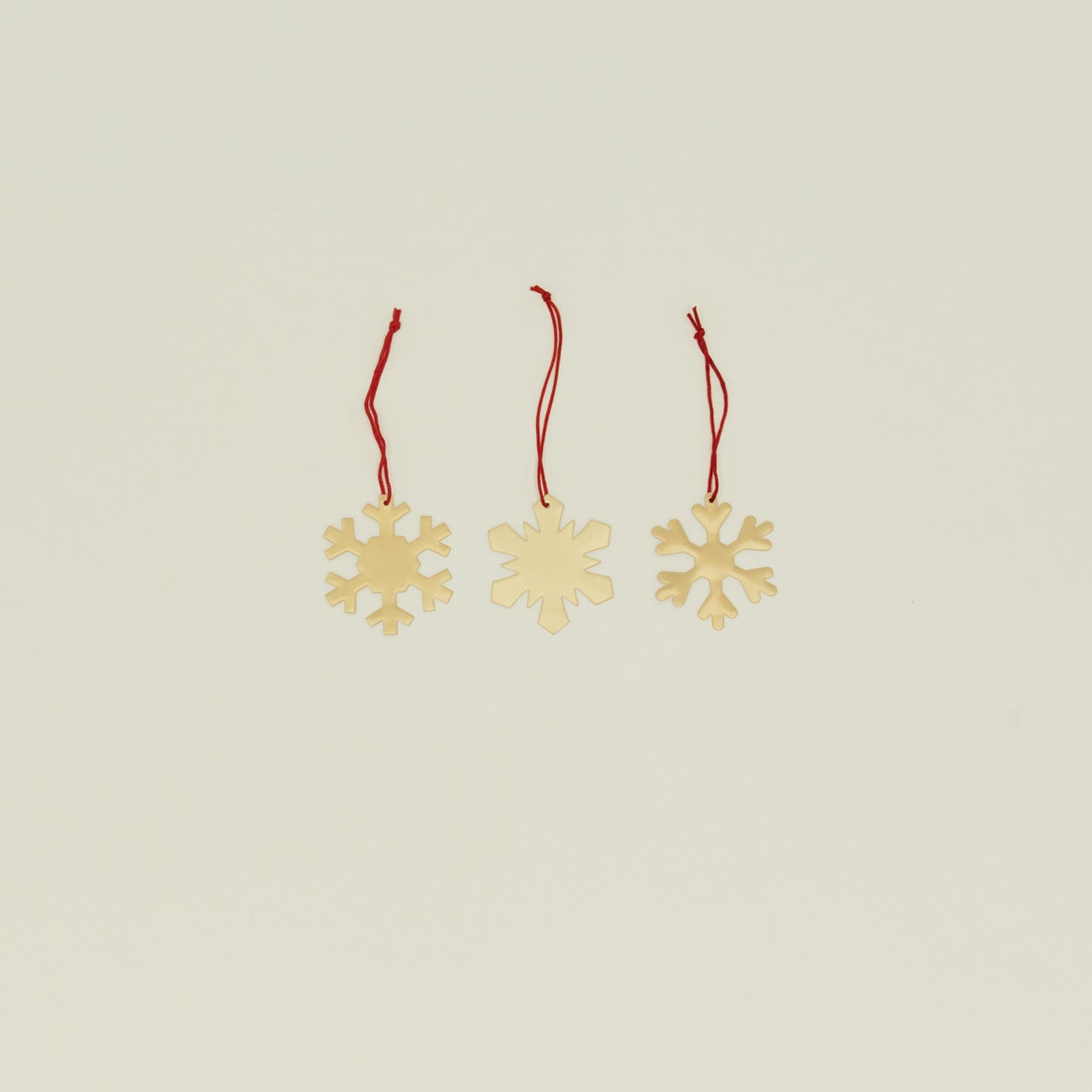 Brass snowflake ornaments set of 3