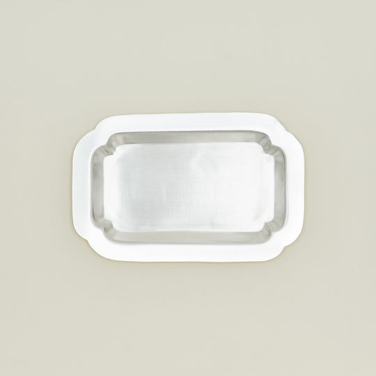 Decorative Edge Rectangular Silver Tray