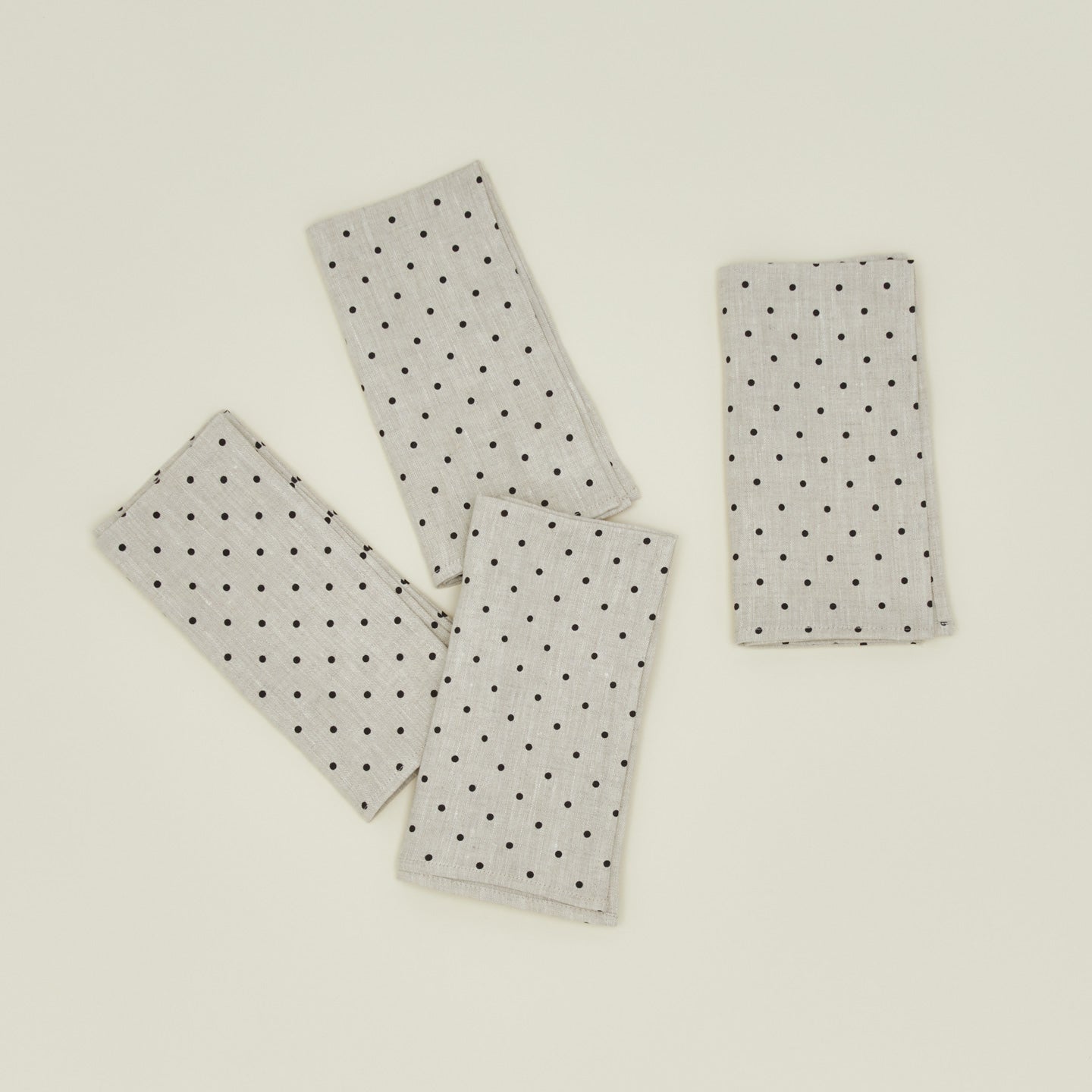 Fog linen flax and black dot linen napkin
