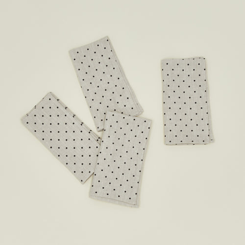 Fog linen flax and black dot linen napkin