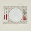 Dot linen placemat with place setting
