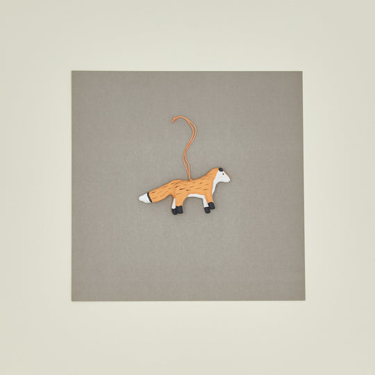 Fox Paper Mache Ornament