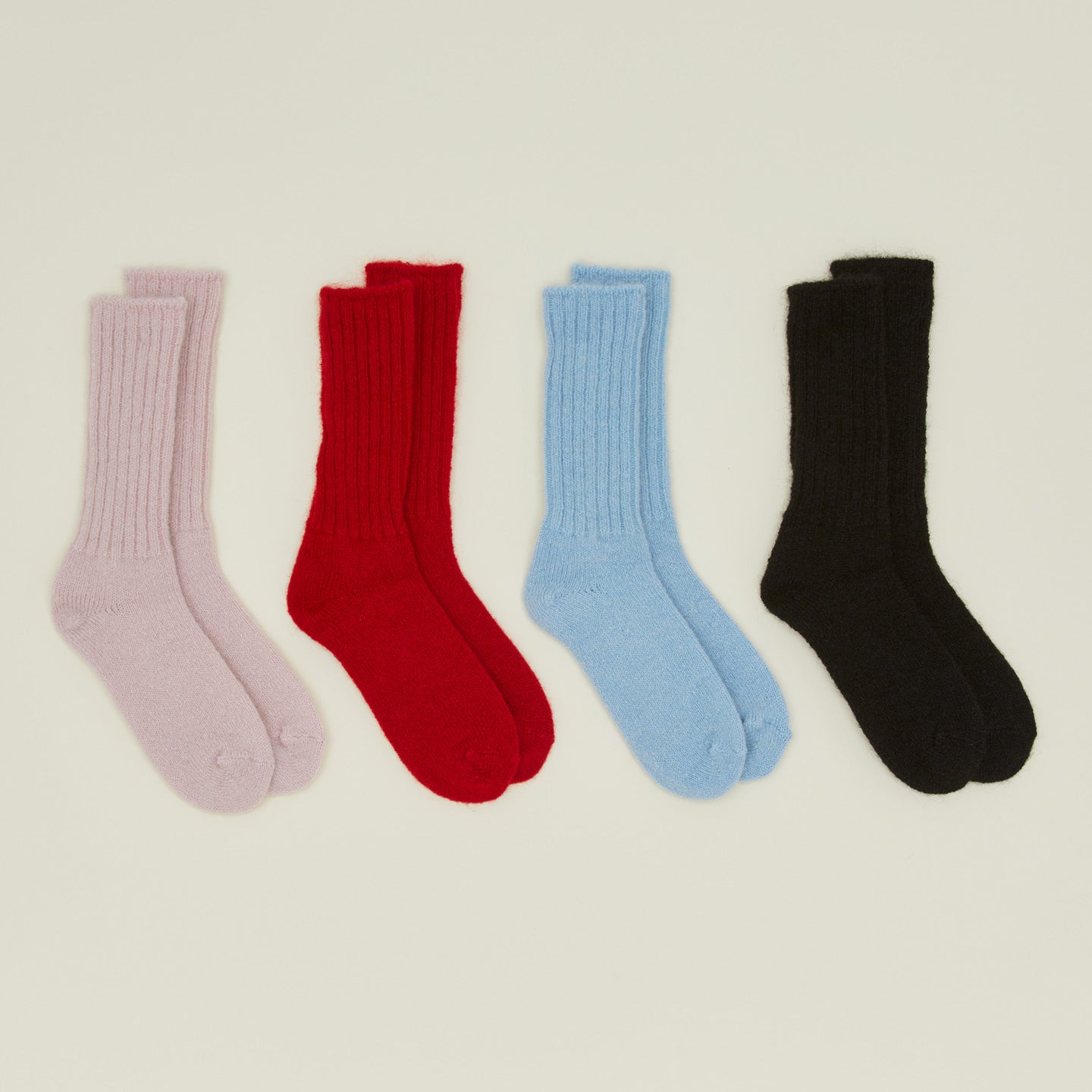 Mohair socks in various colors