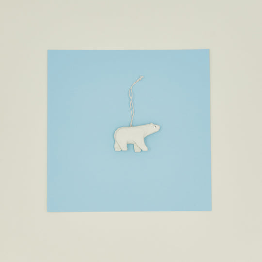 Polar Bear Paper Mache Ornament