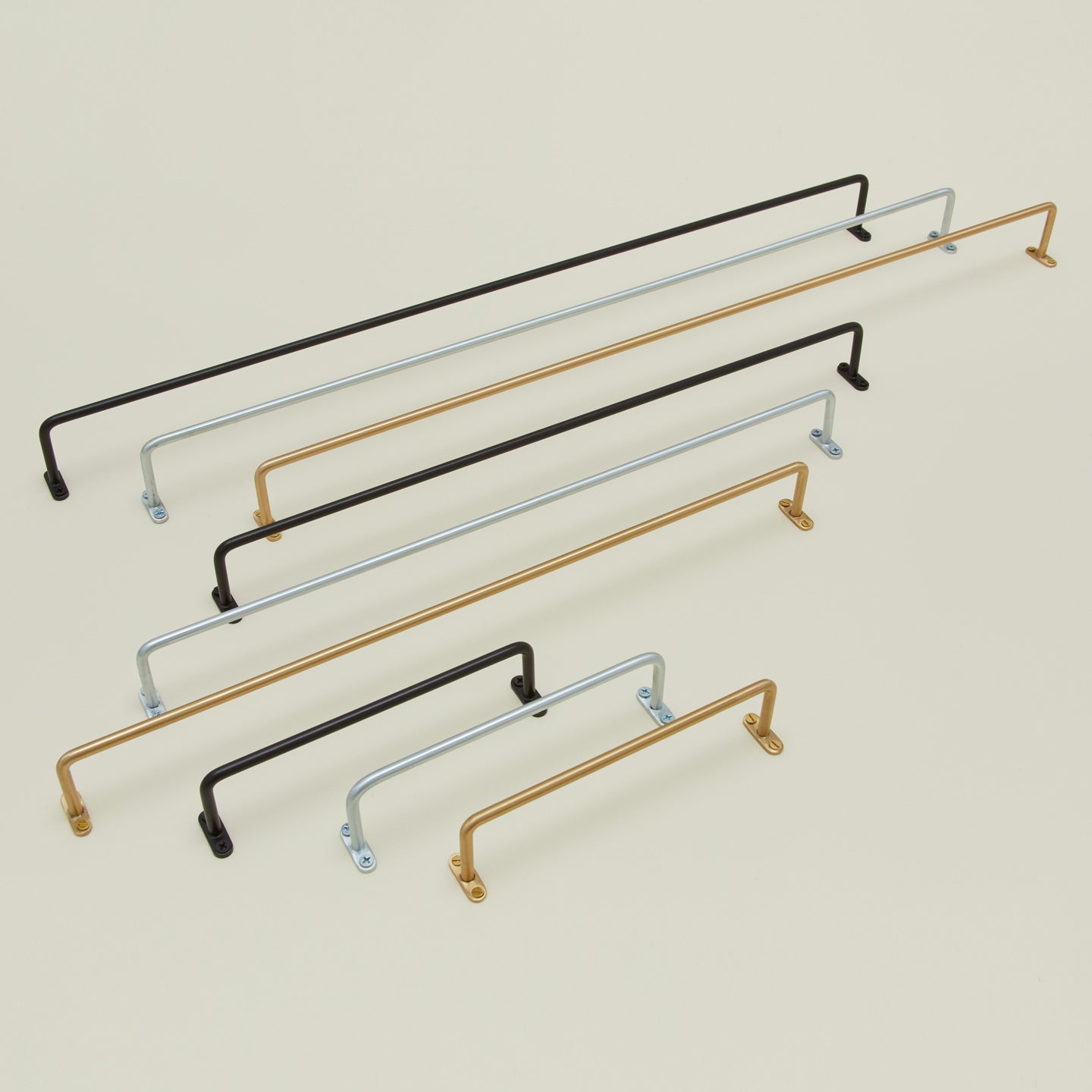 Fog Linen towel bars in various sizes and finishes