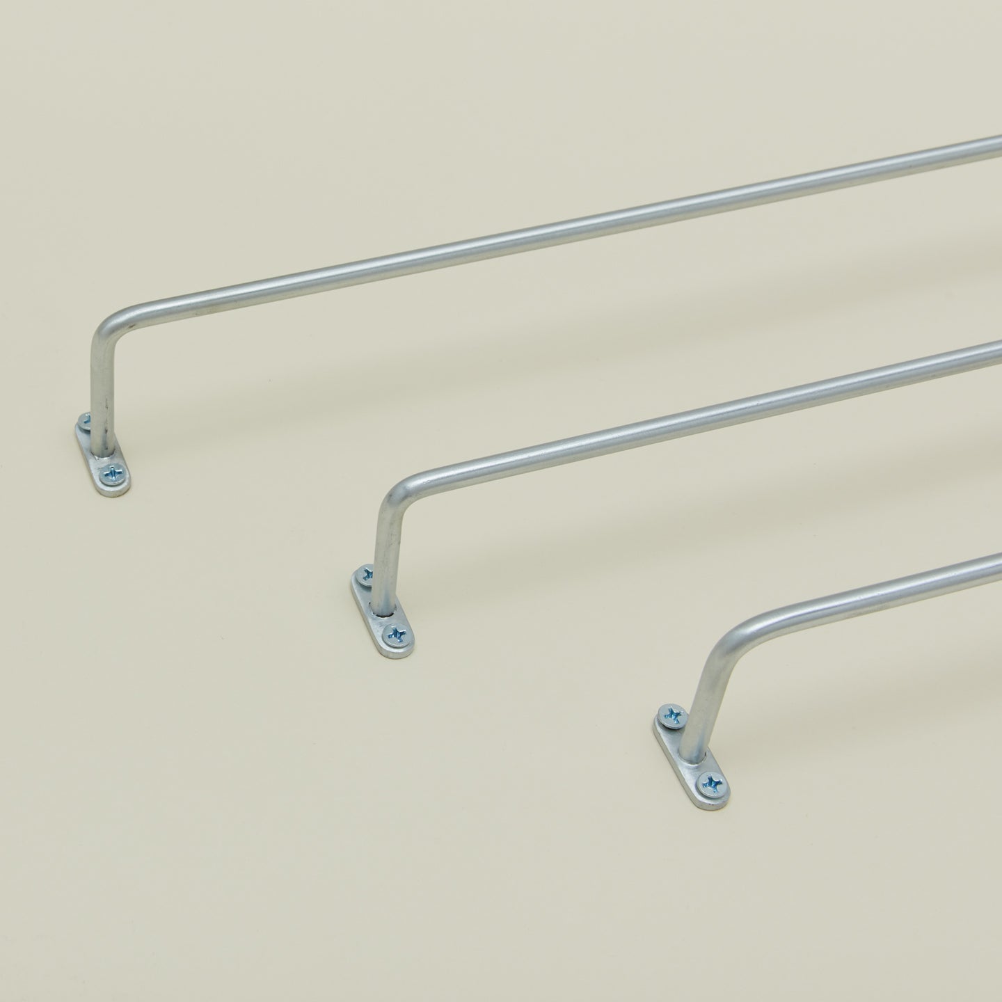 Zinc Plated Towel Bar family close up of mounting flange and hardware
