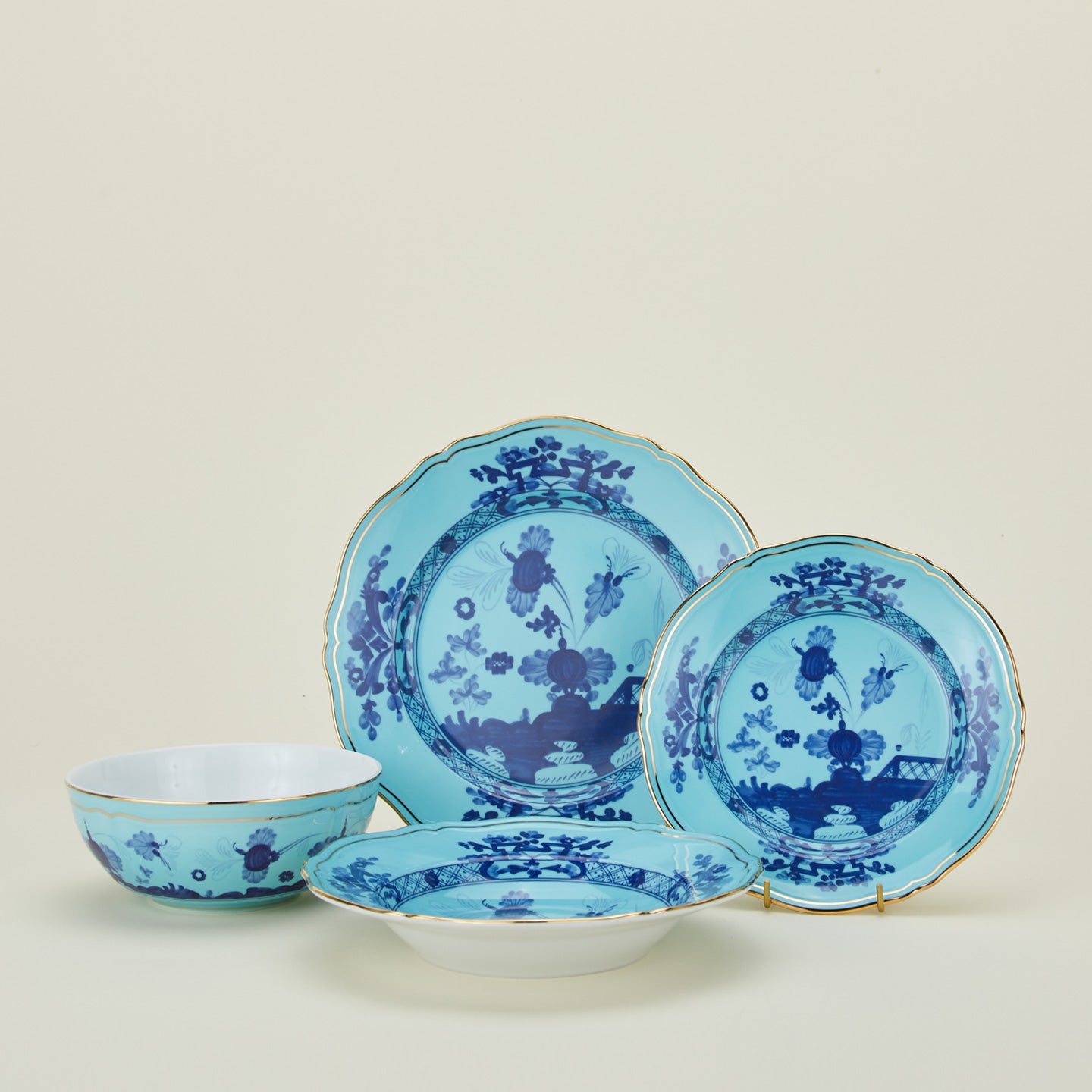 サンライズ SANRISE ティファニーブルー XL Ginori 1735 Oriente Italiano Iris & Gold Dinnerware Collection l
