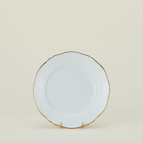 Ginori dessert plate in white with gold rim
