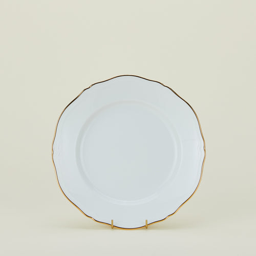 Ginori dinner plate in white with gold rim