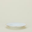 Ginori round platter in white with gold rim
