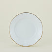 Ginori round platter in white with gold rim