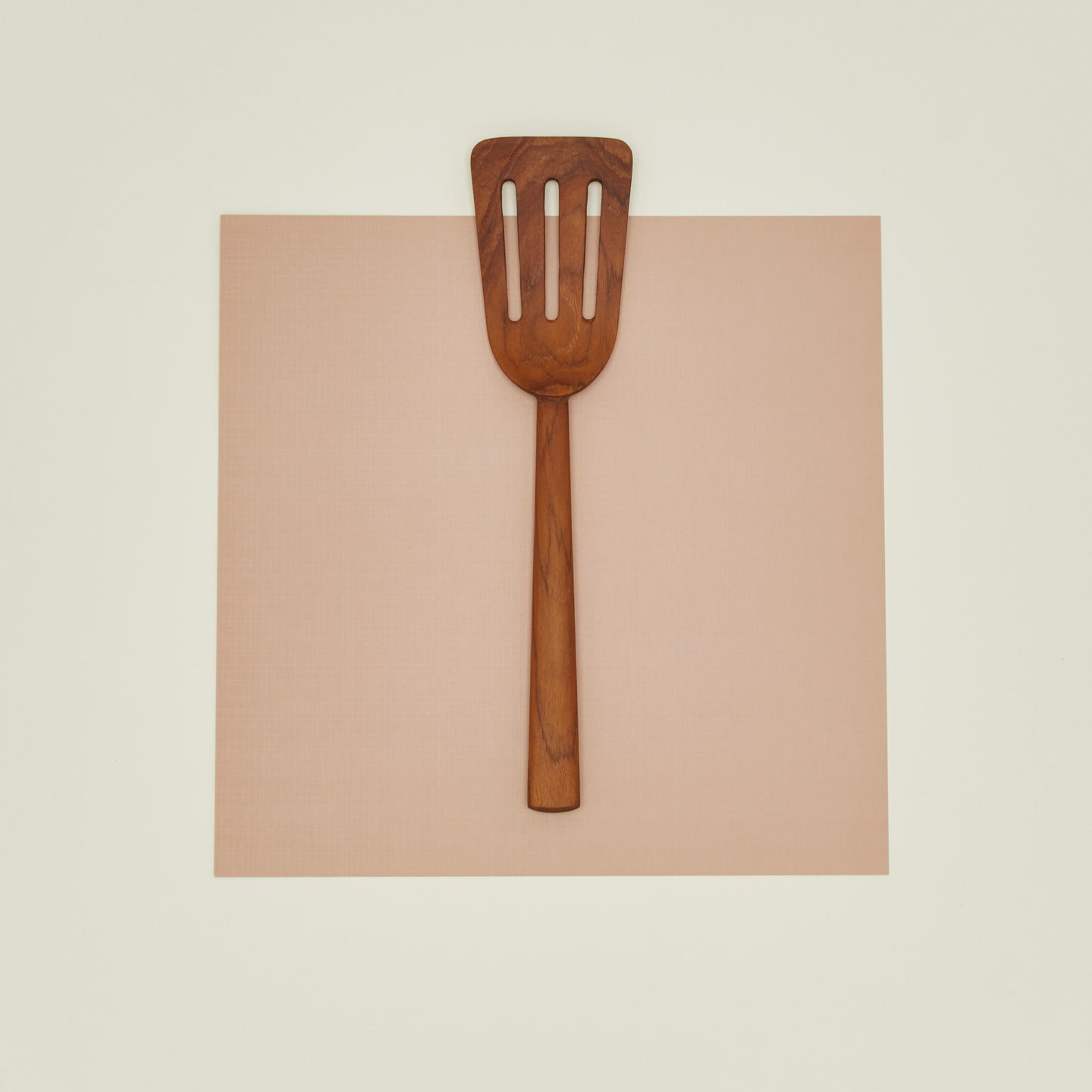 Wide Teak Slotted Spatula