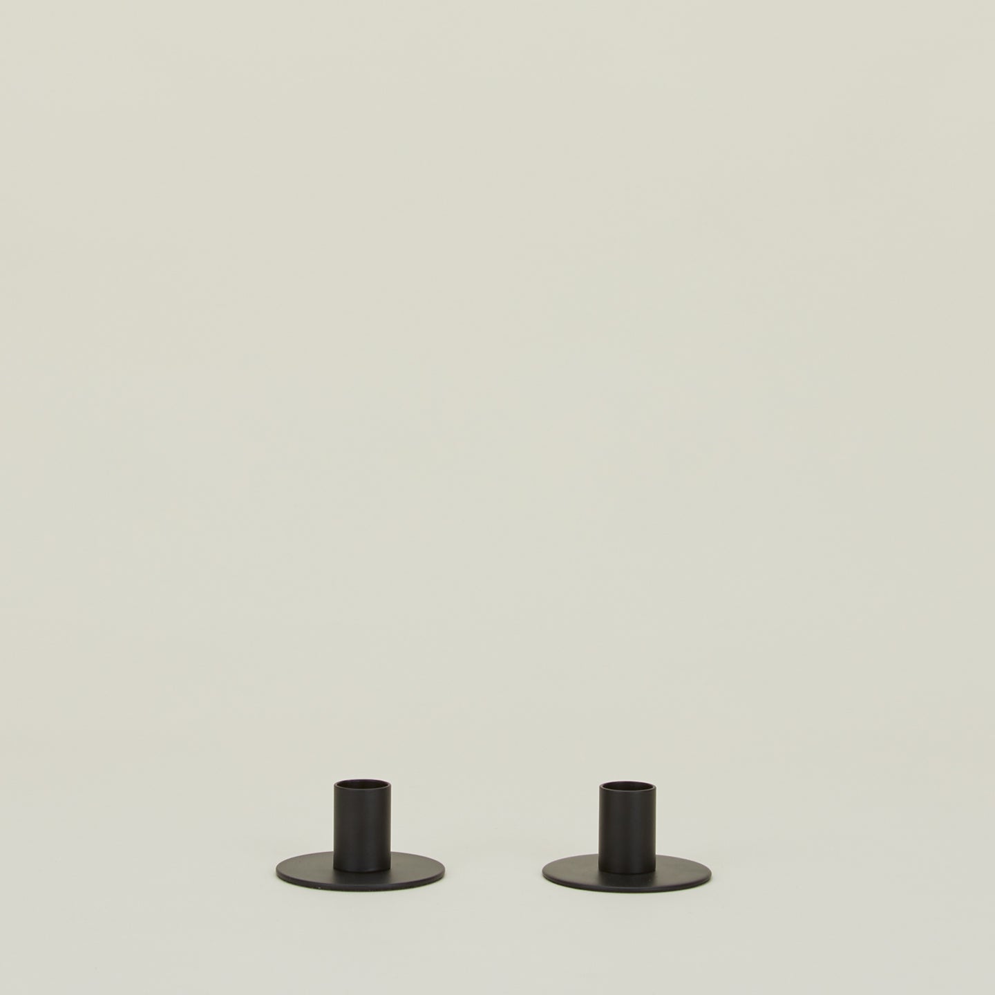 Essential Metal Candle Holders, Set of 2 - Black