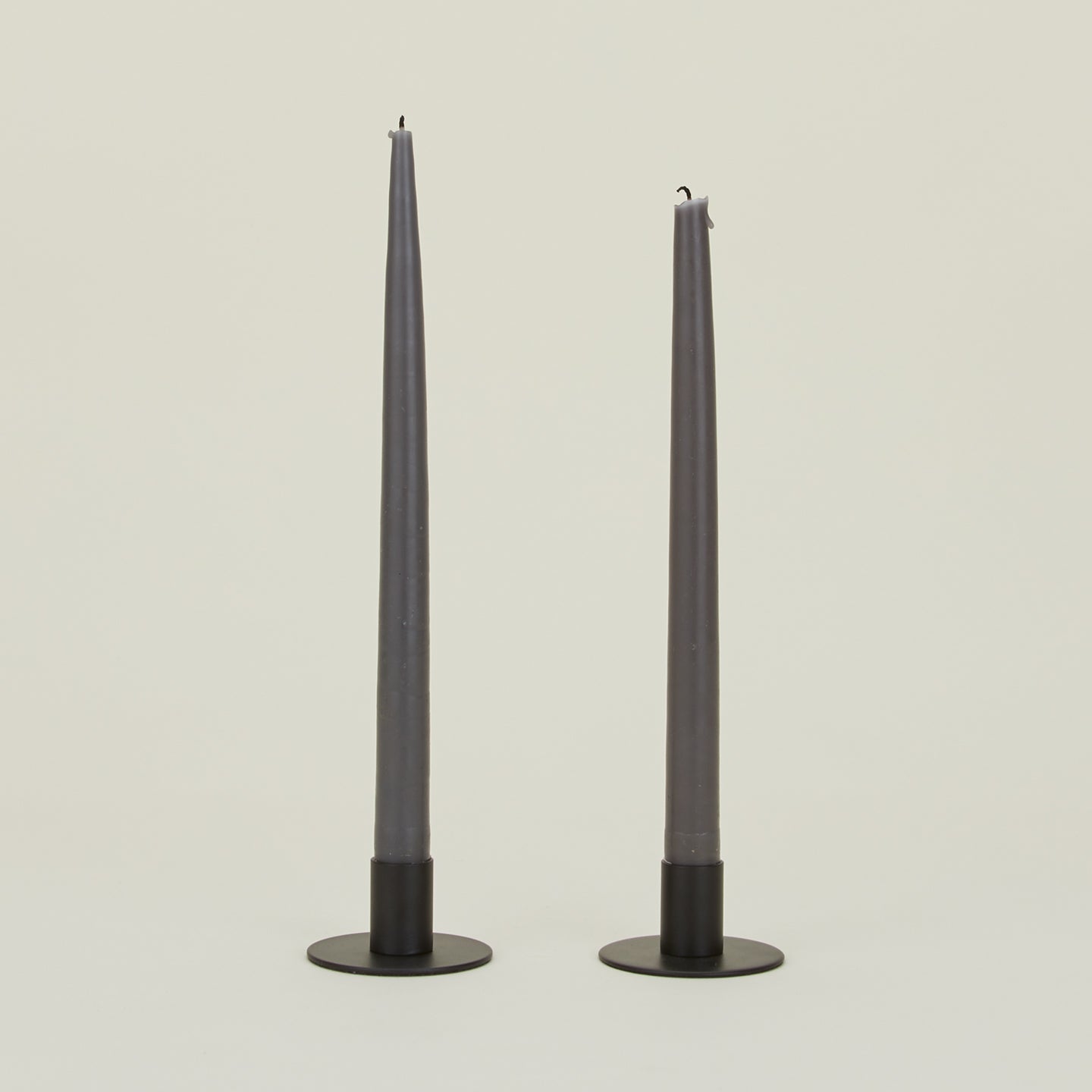 Essential Metal Candle Holders, Set of 2 - Black