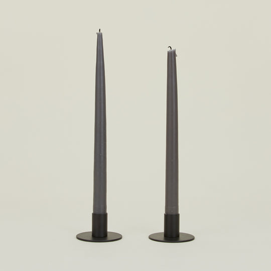 Essential Metal Candle Holders, Set of 2 - Black