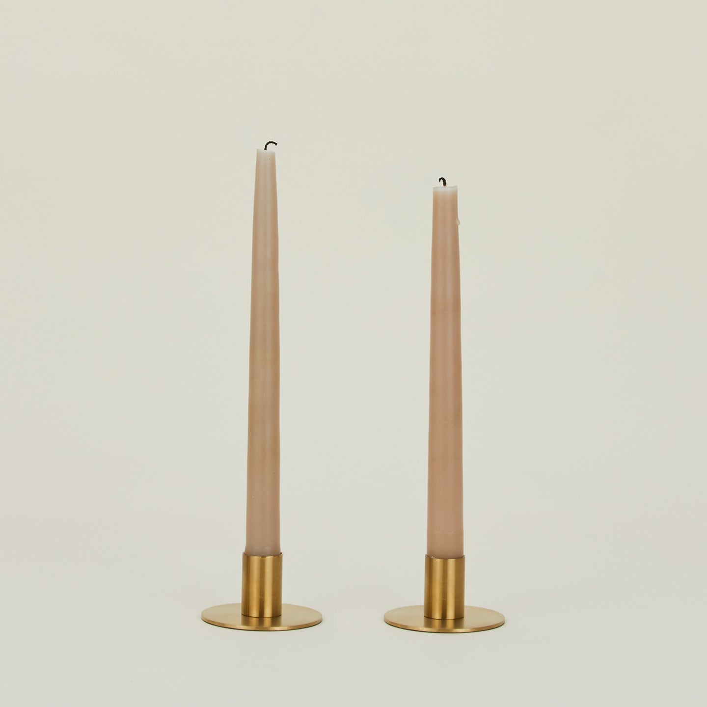 Essential Metal Candle Holders, Set of 2 - Brass